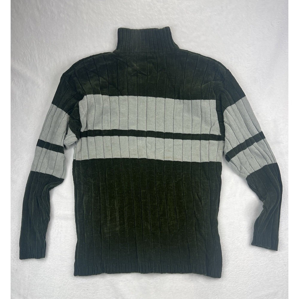 Vintage 90s Southpole Knit Sweater Green Mens Sz 2XL Turtle Neck Y2K‎ Velour NWT - Picture 9 of 10